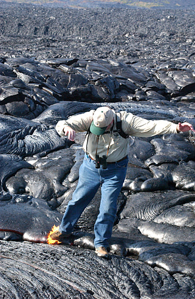 Playing in the lava